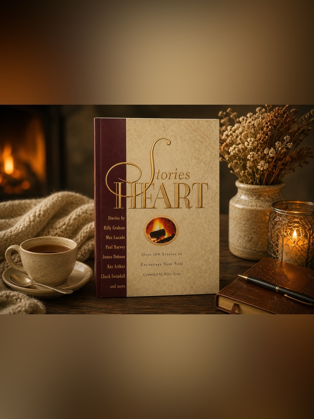 Stories for the Heart Softback Book - Beige and Burgundy